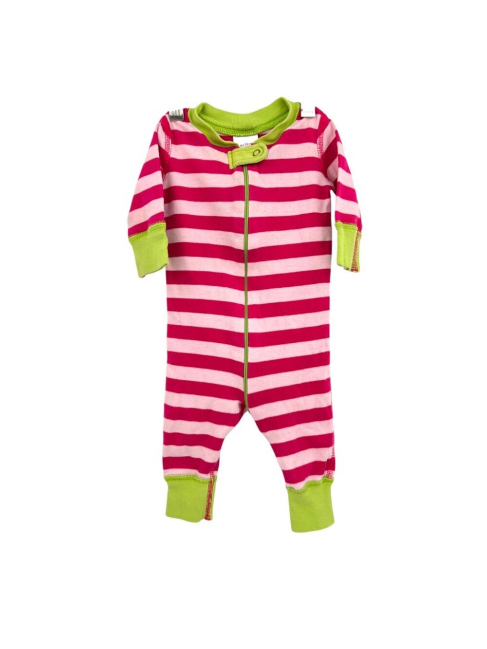 Hanna Andersson Baby Striped Cotton Footless Sleeper Pink Green Size 0-6 Months
